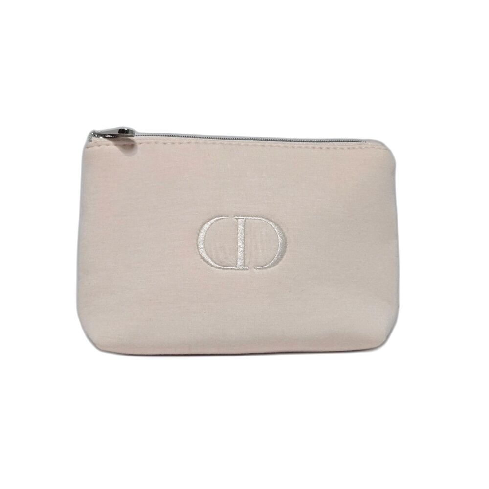 Dior Beauty Pastel Baby Pink Soft Zip Cosmetic Pouch | Mini Clutch Bag